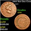 Image 1 : 1863 Not One Cent Civil War Token 1c Grades xf+