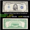 1934A $5 Blue Seal Silver Certificate Grades Select AU