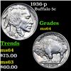 Image 1 : 1936-p Buffalo Nickel 5c Grades Choice Unc