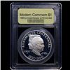 Image 2 : Proof 1990-p Eisenhower Modern Commem Dollar $1 Graded GEM++ Proof Deep Cameo BY USCG