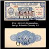 Feb 1 1935 $5 Depression Scrip, Atlantic County NJ Grades NG