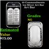 10 Commandments 1oz Silver Art Bar  Grades NG