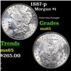 1887-p Morgan Dollar $1 Grades GEM Unc