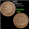 Image 1 : 1883 Indian Cent 1c Grades vg+