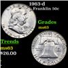 Image 1 : 1963-d Franklin Half Dollar 50c Grades Select Unc