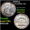 1950-p Franklin Half Dollar 50c Grades GEM FBL