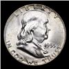 Image 2 : 1955-p Franklin Half Dollar 50c Grades Choice Unc+ FBL