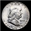 Image 2 : 1955-p Franklin Half Dollar 50c Grades Choice+ Unc