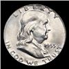 Image 2 : 1955-p Franklin Half Dollar 50c Grades Choice Unc+ FBL