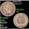 Image 1 : 1864 CN Indian Cent 1c Grades f+