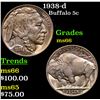 Image 1 : 1938-d Buffalo Nickel 5c Grades GEM+ Unc