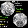 Image 1 : 1891-s Morgan Dollar $1 Grades Select+ Unc