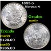 Image 1 : 1885-o Morgan Dollar $1 Grades GEM+ Unc