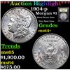 Image 1 : ***Auction Highlight*** 1904-p Morgan Dollar $1 Grades Choice+ Unc By USCG (fc)