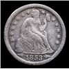 Image 2 : 1853-p arrows Seated Liberty Dime 10c Grades vf details