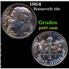 Image 1 : Proof 1964 Roosevelt Dime 10c Grades GEM++ Proof Cameo