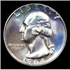 Image 2 : Proof 1964 Washington Quarter 25c Grades GEM++ Proof