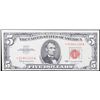 Image 2 : **Star Note** 1963 Red Seal $5 Legal Tender Note Grades vf+
