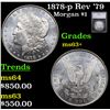 Image 1 : 1878-p Rev '79 Morgan Dollar $1 Grades ms63+ By SEGS