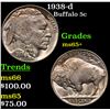 Image 1 : 1938-d Buffalo Nickel 5c Grades GEM+ Unc