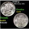 Image 1 : 1940-p Mercury Dime 10c Grades Choice Unc