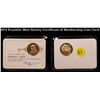 Image 1 : 1972 Franklin Mint Society Certificate of Membership Coin Card