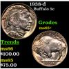 Image 1 : 1938-d Buffalo Nickel 5c Grades GEM+ Unc