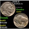 Image 1 : 1938-d Buffalo Nickel 5c Grades Choice+ Unc