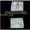 Image 1 : 5x Nonconsecutive Serial Number 1957 $1 Blue Seal Silver Certificates Grades Select AU