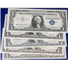 Image 2 : 5x Nonconsecutive Serial Number 1957 $1 Blue Seal Silver Certificates Grades Select AU