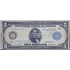 Image 2 : 1914 Large Size $5 Blue Seal Federal Reserve Note Chicago. IL Fr-871A Grades f, fine