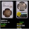 Image 1 : NGC 1883-o Morgan Dollar $1 Graded ms63 By NGC