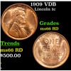 Image 1 : 1909 VDB Lincoln Cent 1c Grades GEM+ Unc RD