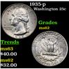 Image 1 : 1935-p Washington Quarter 25c Grades Select Unc