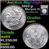 Image 1 : ***Auction Highlight*** 1892-p Morgan Dollar $1 Graded Select+ Unc By USCG (fc)