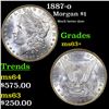 Image 1 : 1887-o Morgan Dollar $1 Grades Select+ Unc