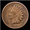 Image 2 : 1863 Indian Cent 1c Grades f+