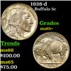 Image 1 : 1938-d Buffalo Nickel 5c Grades GEM+ Unc