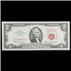 Image 2 : **Star Note** 1963 $2 Red Seal Legal Tender Note Grades vf++