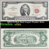 1963 $2 Red Seal Legal Tender Note Grades vf+