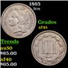 1865 Three Cent Copper Nickel 3cn Grades xf+