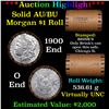 Image 1 : ***Auction Highlight***  AU/BU Slider Brinks Shotgun Morgan $1 Roll 1900 & O Ends Virtually UNC (fc)