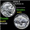 Image 1 : 1938-d Buffalo Nickel 5c Grades GEM Unc