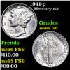 Image 1 : 1941-p Mercury Dime 10c Grades GEM+ FSB