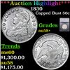 ***Auction Highlight*** 1830 Capped Bust Half Dollar 50c Graded au58+ By SEGS (fc)