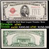1928D $5 Red Seal Legal Tender Note  Grades xf+