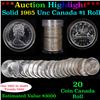 ***Auction Highlight*** Full Roll of Silver 1965 Canadian Dollar with Queen Elizabeth II, 20 Coins i