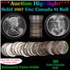 ***Auction Highlight*** Full Roll of Silver 1967 Canadian Dollar with Queen Elizabeth II, 20 Coins i
