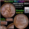 ***Auction Highlight*** 1955/1955 DDO Lincoln Cent 1c Graded ms63 bn By SEGS (fc)