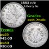 1883 n/c Liberty Nickel 5c Grades AU Details